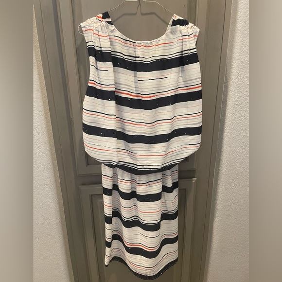 BCBGENERATION Galaxy Combo: Asymmetrical Hemline, Striped Wrap Dress - Picture 5 of 8